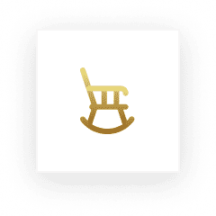 Here's an alt tag for the image: Gold rocking chair icon.