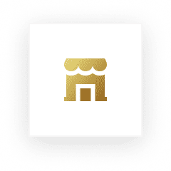 Here's a short alt tag for the image: `Gold store icon`