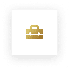Here's an alt tag for the image: Gold briefcase icon.