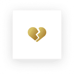 Here's an alt tag for the image: Gold broken heart design.